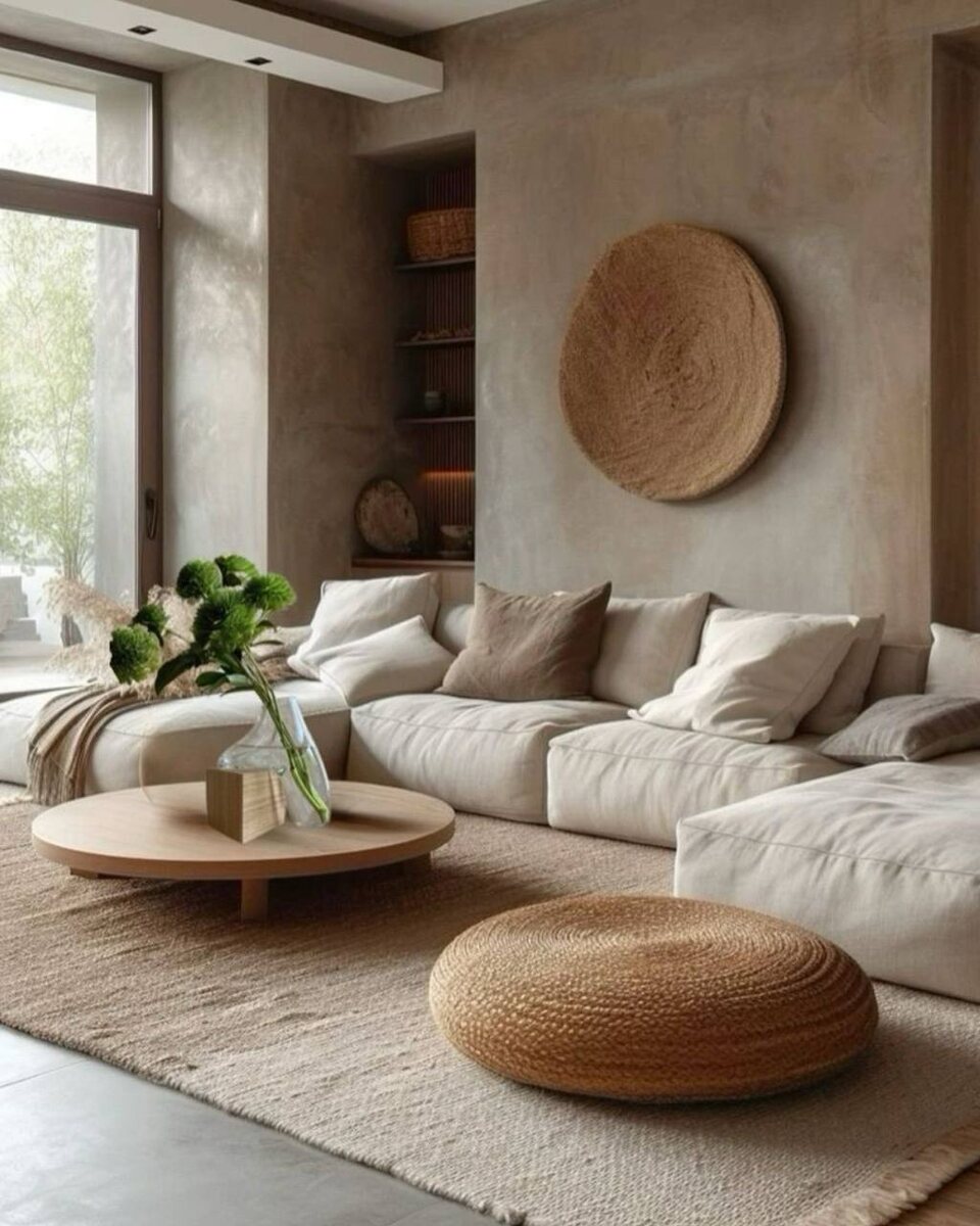 Биофильный интерьер в доме из ЖБИ панелей