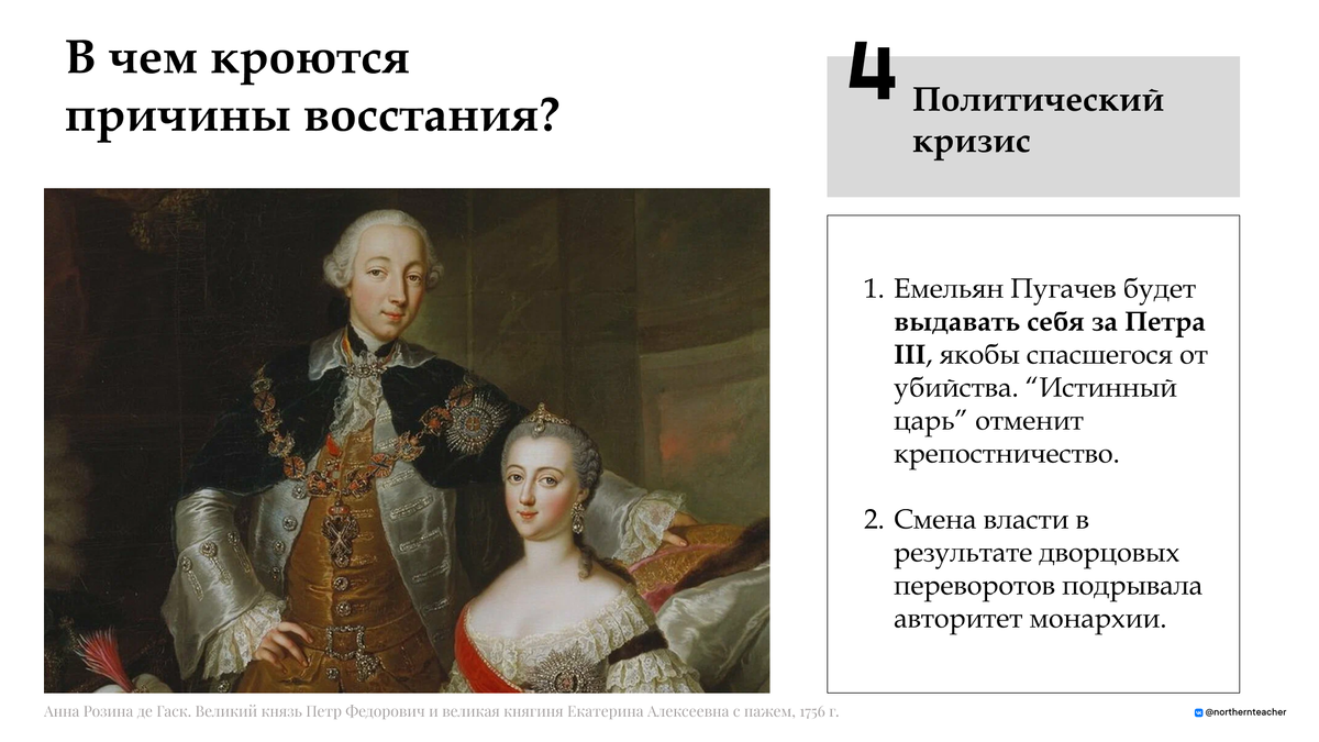 Слайд из презентации NTeacher "Восстание Емельяна Пугачева".