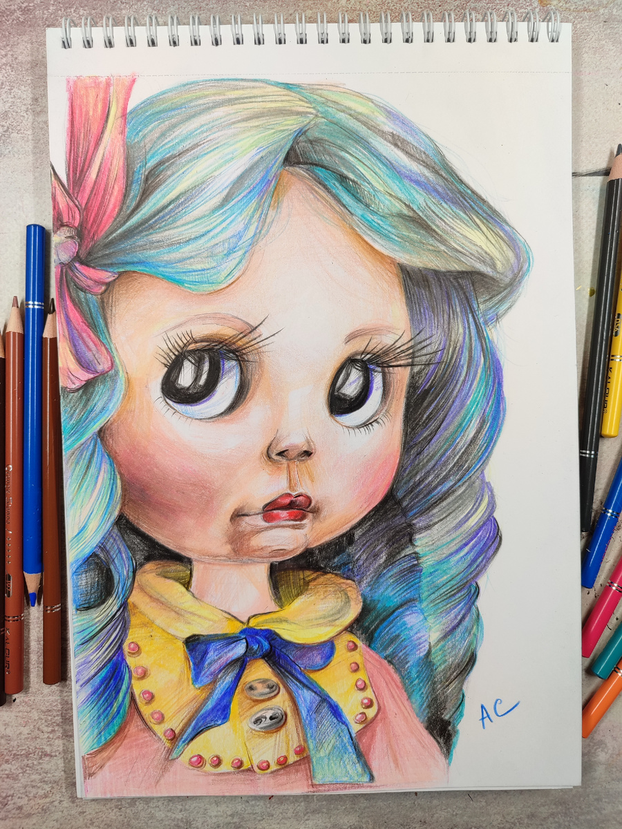 "Кукла" А4, цветные карандаши. По вопросу приобретения писать f06091981@gmail.com