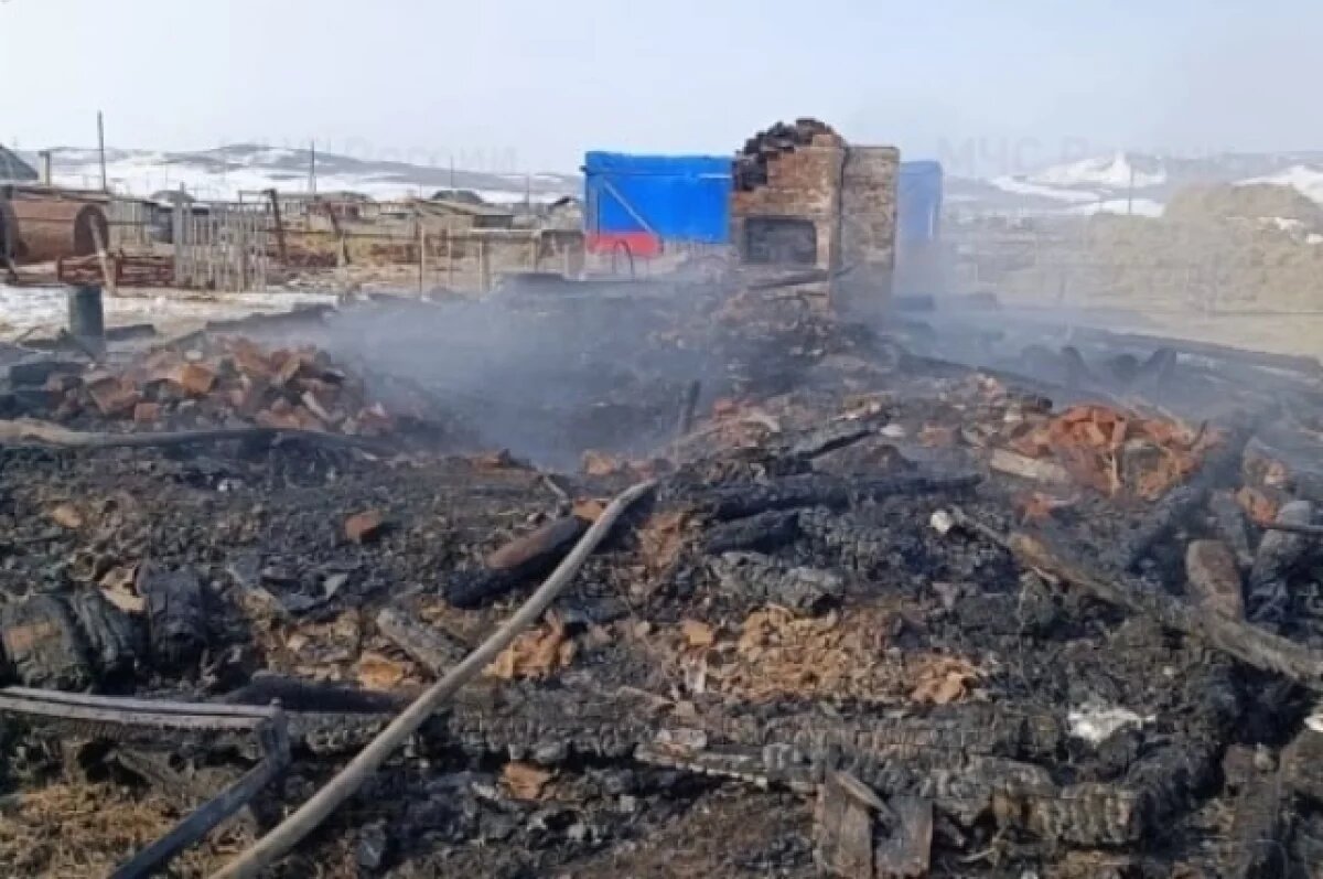    Пенсионер погиб на пожаре в селе Борзинского района