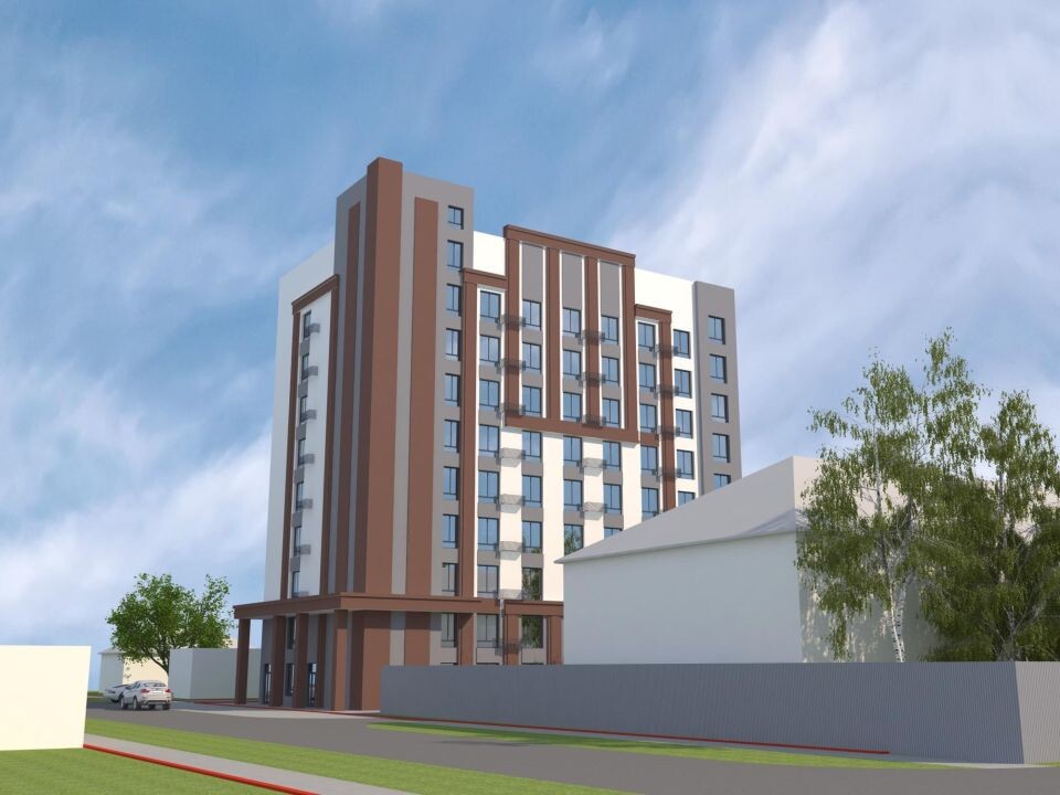    Визуализация проекта здания на ул. Витебской, 1а (первый вариант цветового решения). Источник: Мастерская Владимира Золотова