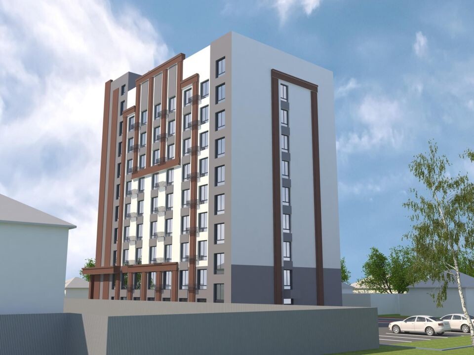    Визуализация проекта здания на ул. Витебской, 1а (первый вариант цветового решения). Источник: Мастерская Владимира Золотова