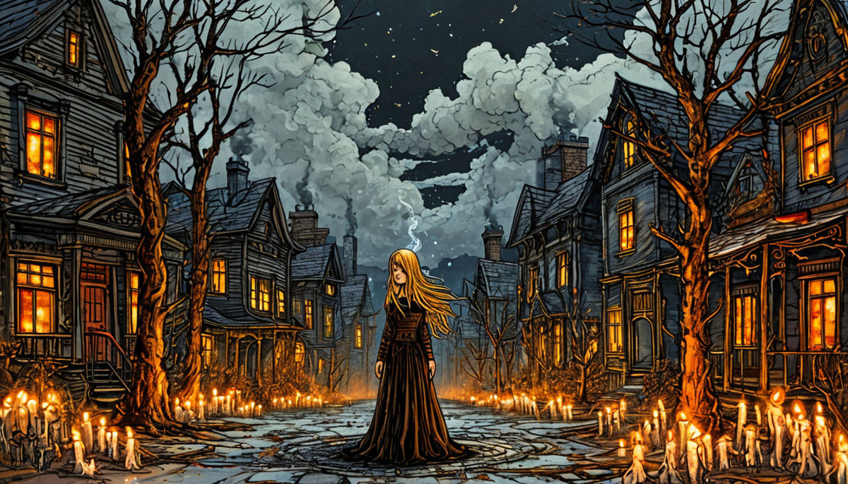 Во тьме один лишь свет — свеча. Не сжечь бы город сгоряча... Изображение от ИИ Шедеврум