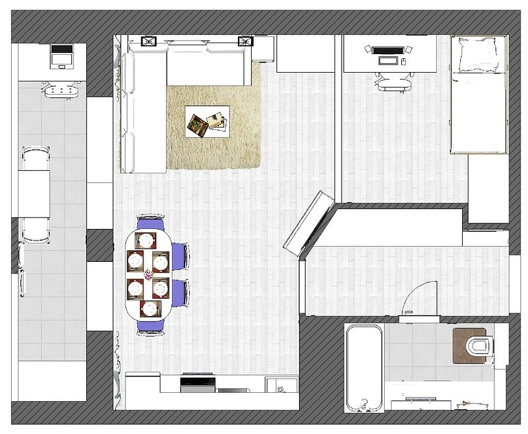 Итоговый результат со расстановкой мебели