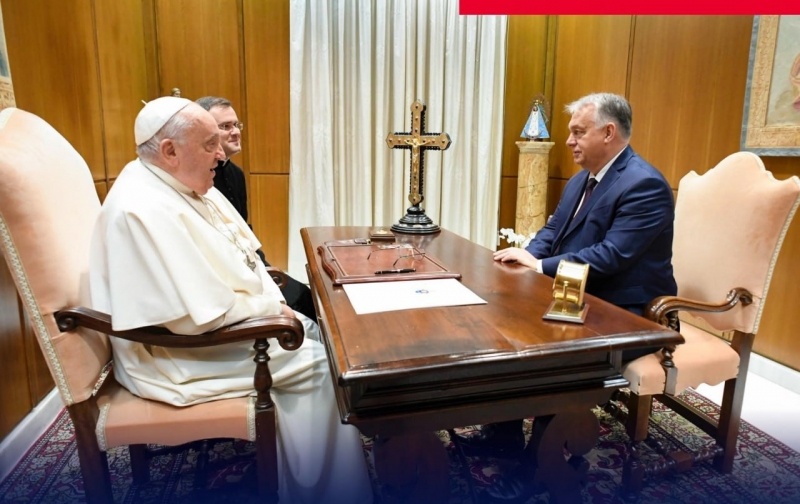    Папа Римский Франциск и Виктор Орбан. Фото: пресс-служба премьер-министра Венгрии