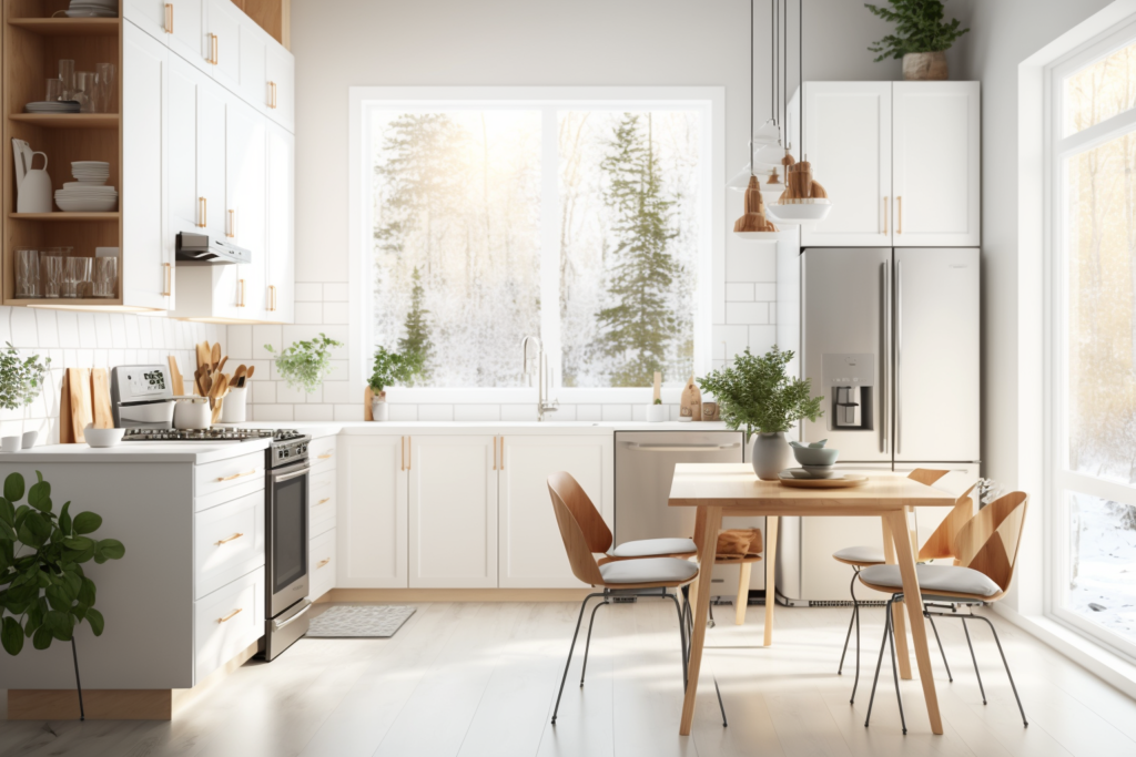    Кухня в скандинавском стиле с минималистичным дизайном интерьера Keri