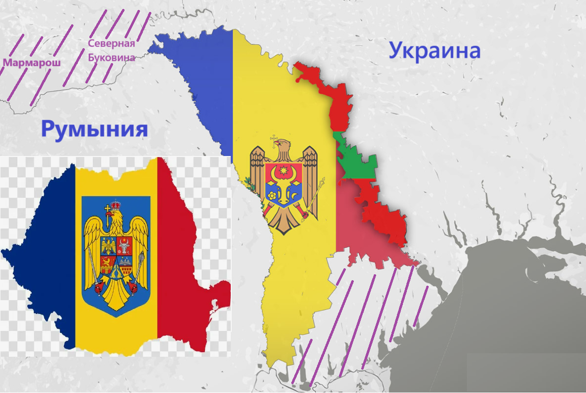 Земли, на которые претендует госпожа Шошоакэ заштрихованы фиолетовым