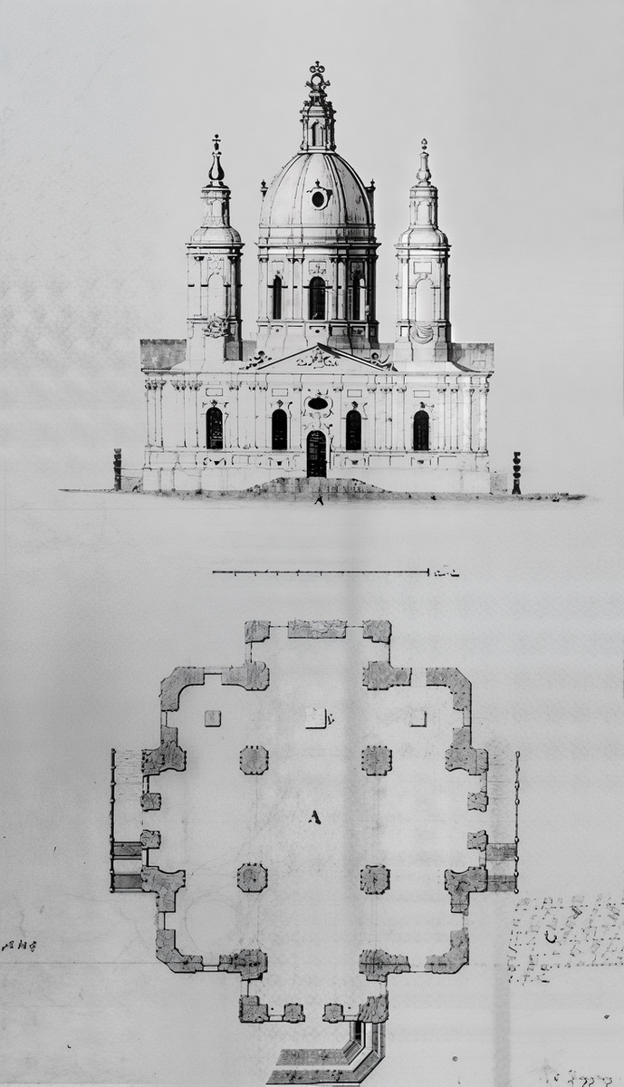 Один из вариантов проекта. Пьетро Антонио Трезини, 1743 - 1744