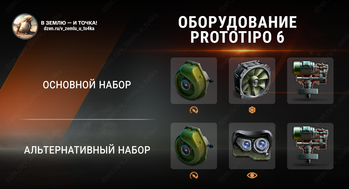 Оборудование для Prototipo 6 (World of Tanks)