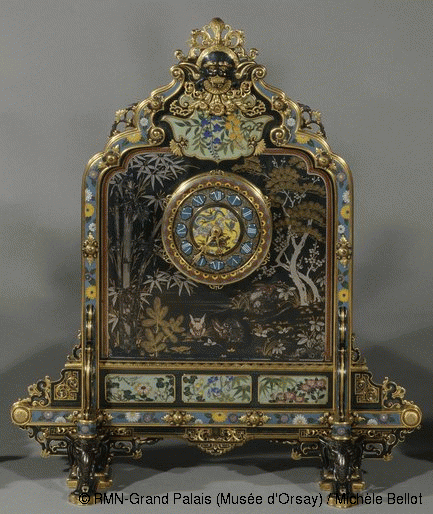 Эмиль Огюст Ребе для CHRISTOFLE. Часы «Japoniste».1873 г. Музей d'Orsay.