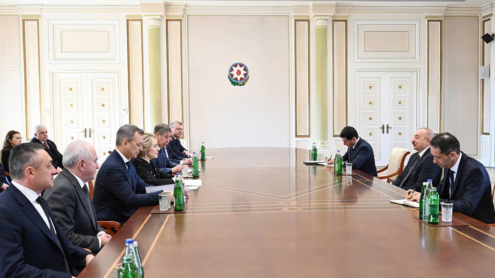 Ильхам Алиев и Валентина Матвиенко во время встречи.📷Фото: официальный сайт президента Азербайджанской Республики