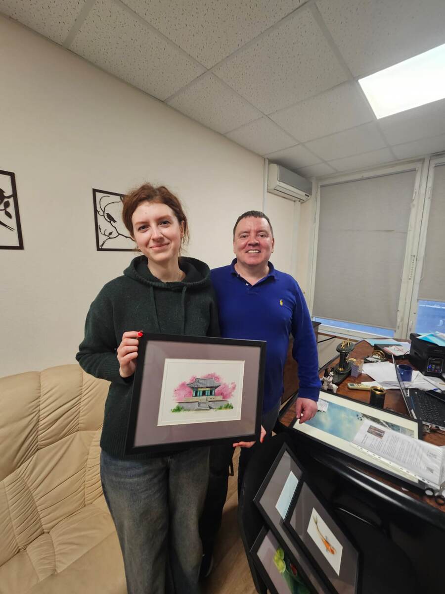 А. Волкович и ректор ИСВ А.А.Трошин на открытии выставки