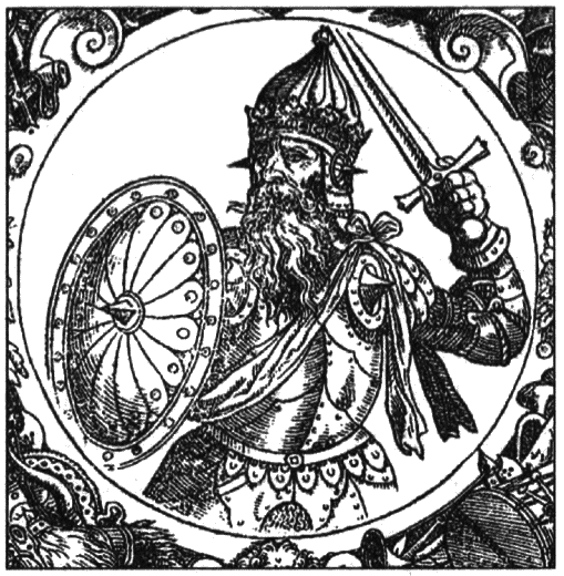 Великий литовский князь Миндовг (примерно 1236 – 1263), гравюра из книги Александра Гваньини «Описание Европейской Сарматии». (Источник: https://booksread-online.com/uploads/posts/books/texts/litmir/280231/280633/1455922275/i_024.png)