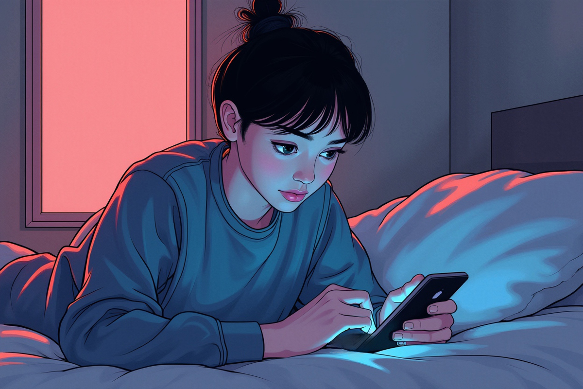 Подросток смотрит познавательный подкаст