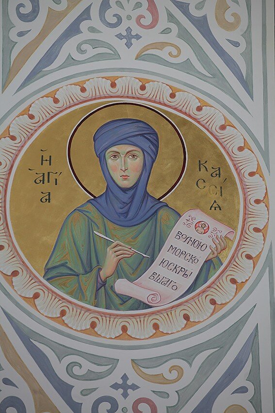 Преподобная Кассиа. Современная роспись.