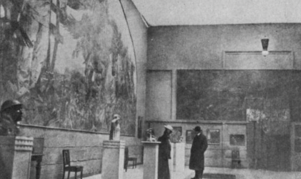 Зал произведений Врубеля в экспозиции русского искусства на Осеннем салоне в Париже в 1906 г. (Salon d’Automne. Exposition de l’Arte Russe. Русская художественная выставка в Париже).