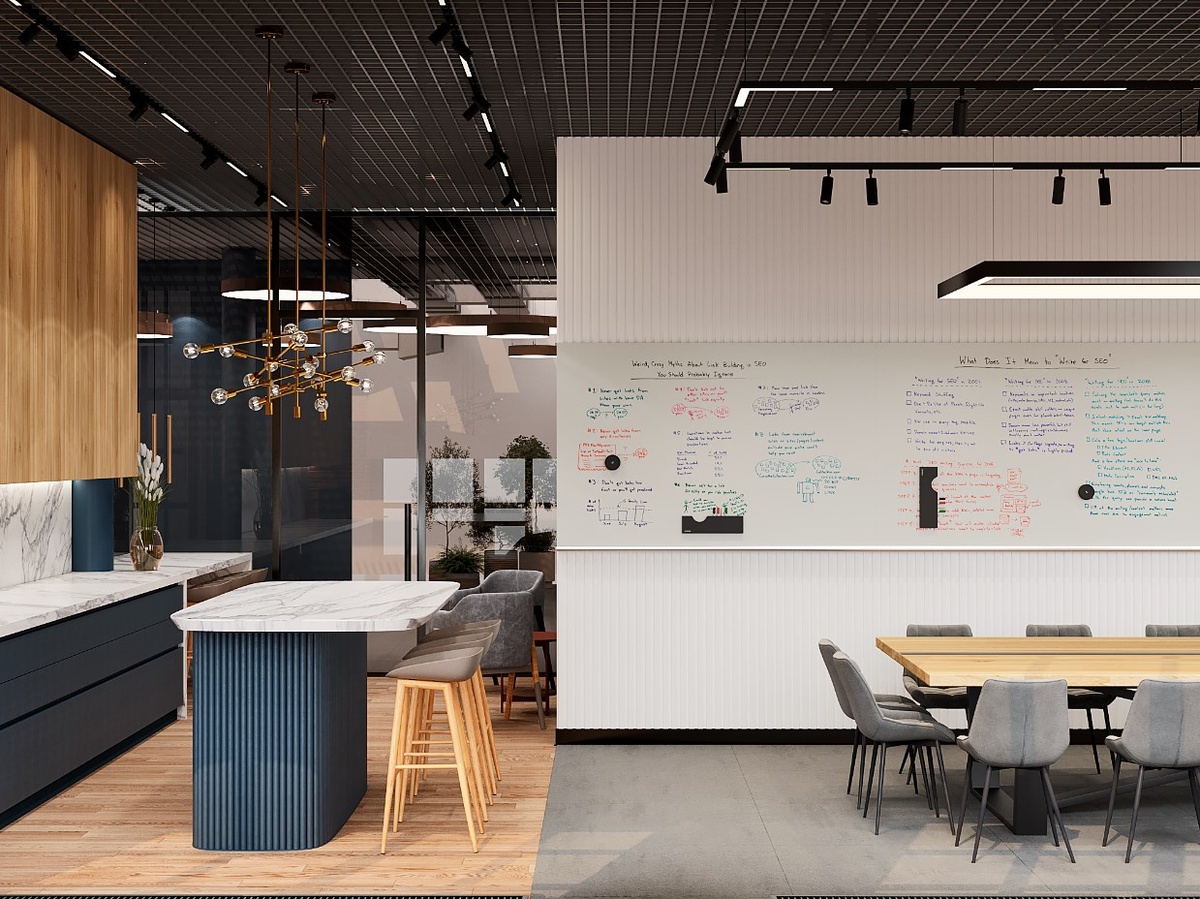 Интерьер переговорной от Марии Пальцевой с керамогранитом KERRANOVA