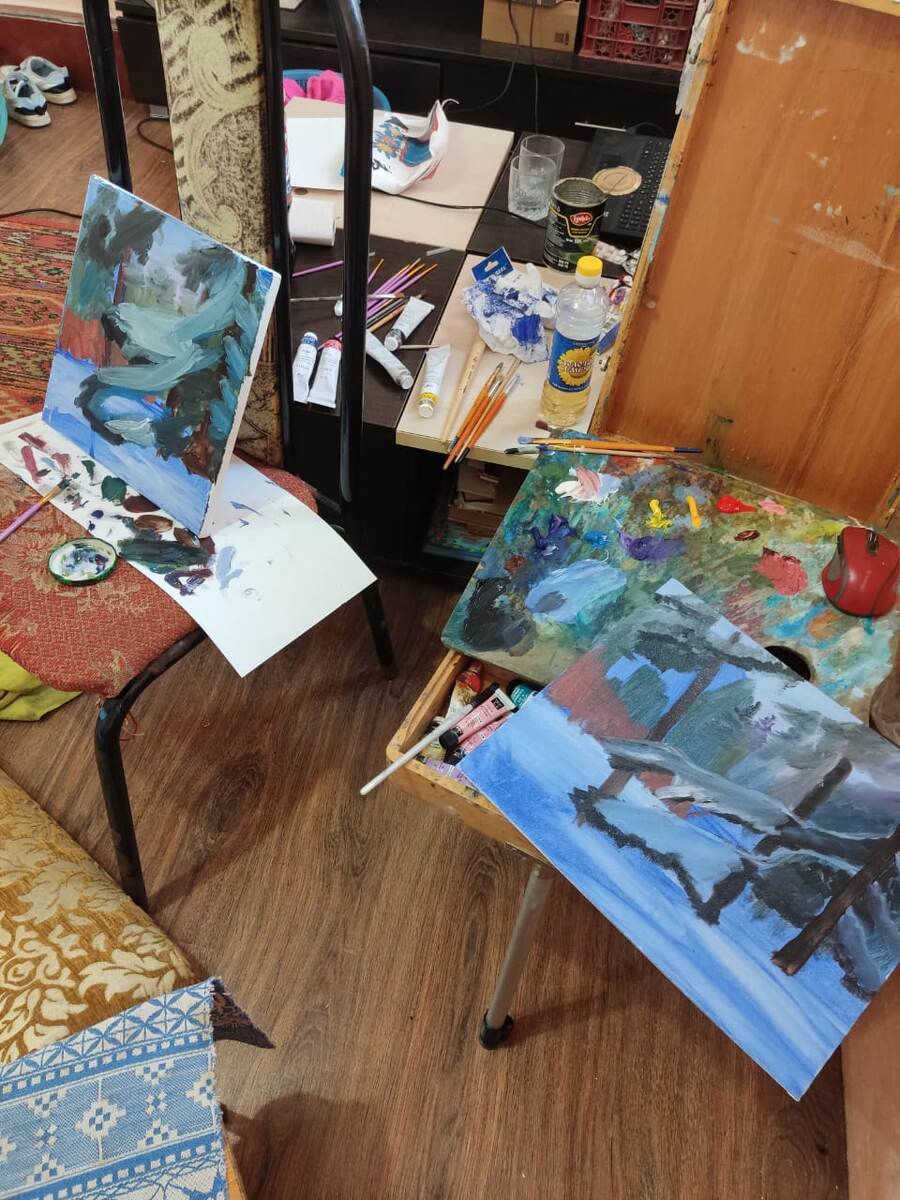 Импровизированная мастерская. Фото автора.