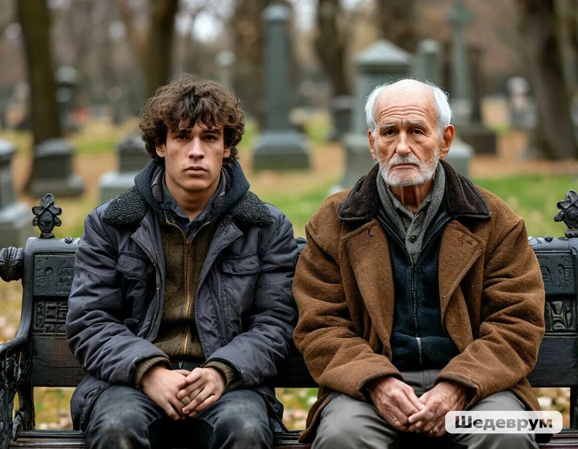 Незнакомец на кладбище.