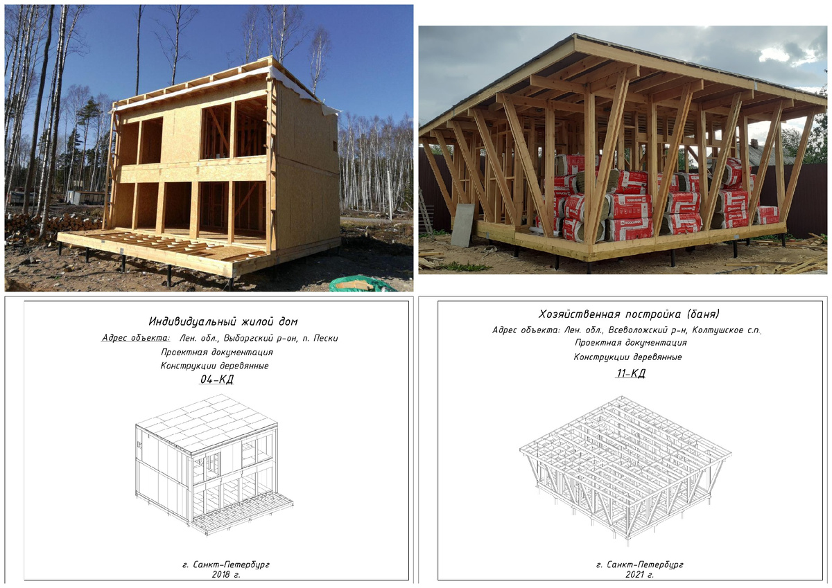                              Примеры построенных домов по проектам автора канала