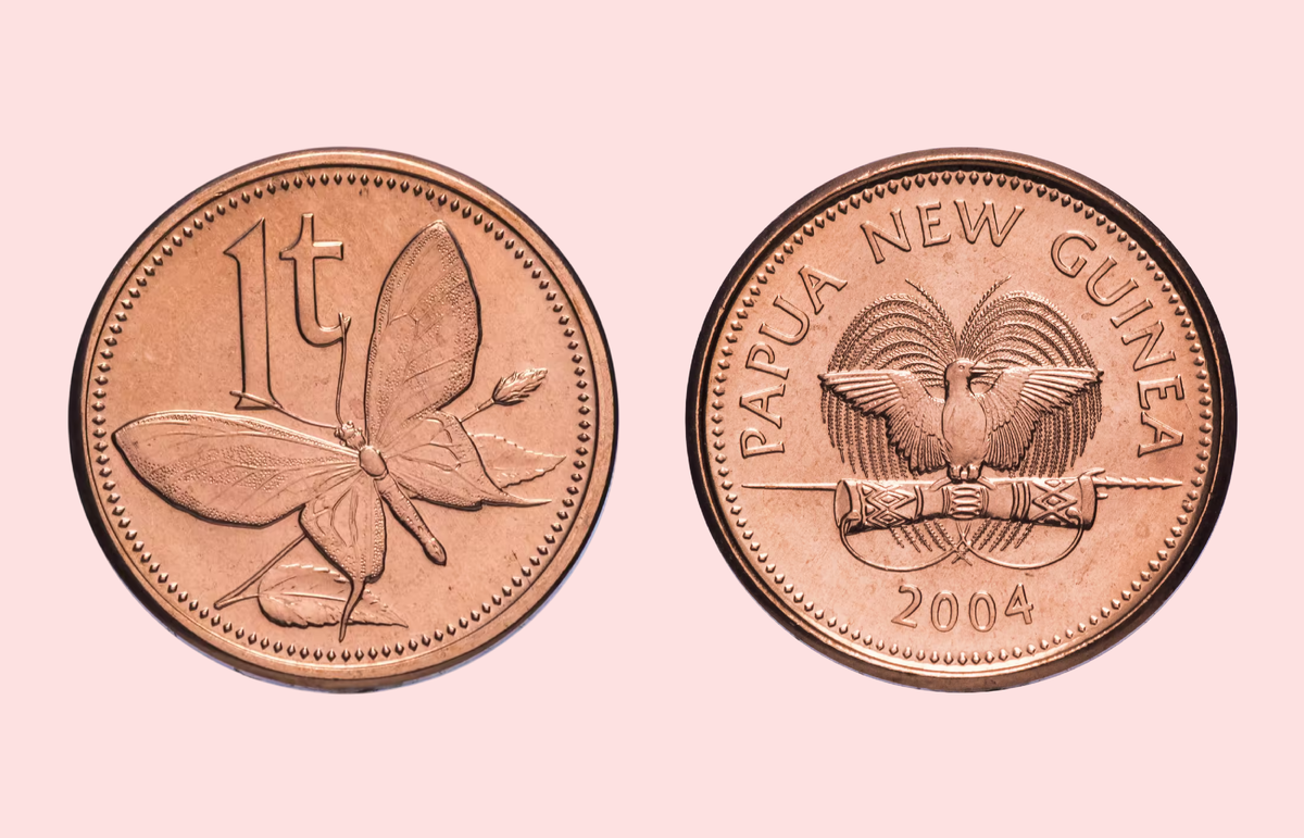 Монета 1 тойя Папуа-Новой Гвинеи с двух сторон