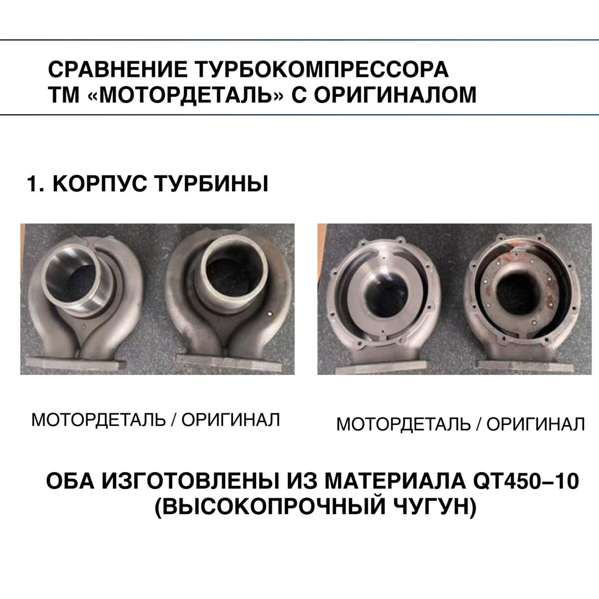 Сравнение корпуса турбины с оригиналом 