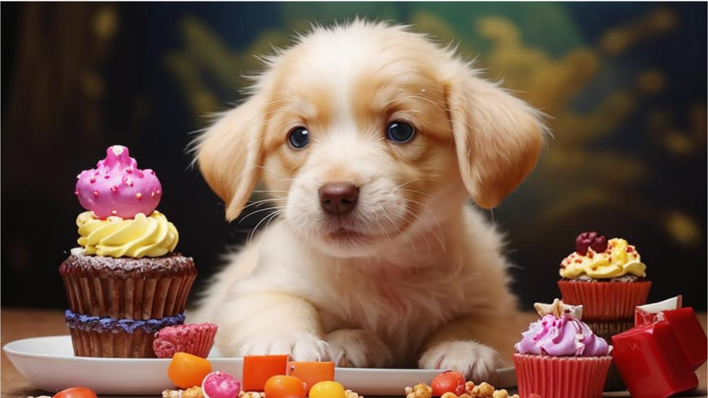 Щенок и сладкое