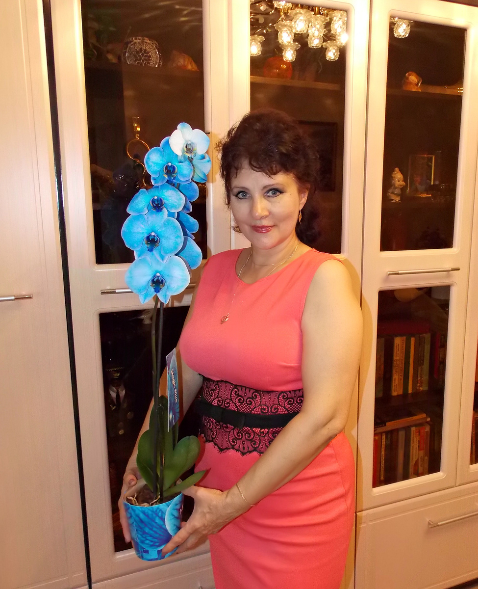 2019 год   Получила в подарок в День моего рождения необычную орхидею.