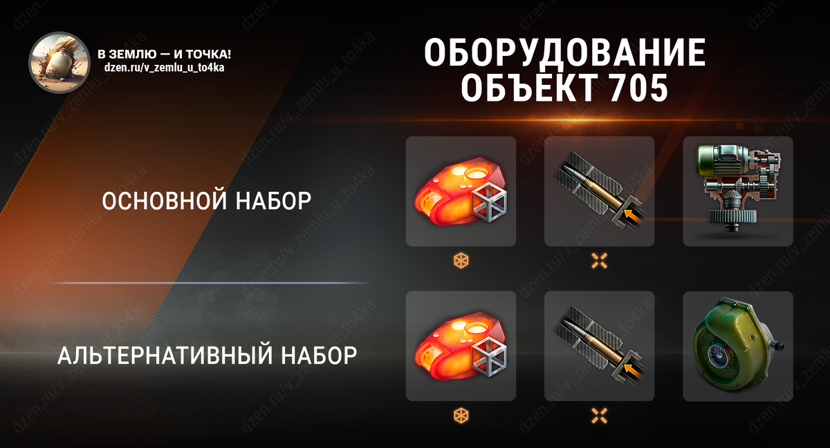 Оборудование для Объект 705 (World of Tanks / Мир танков)