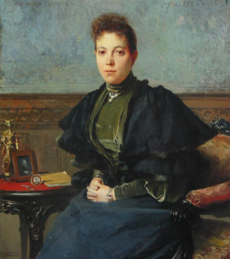 Франсуа Фламенг. Портрет В.А. Харитоненко. 1893 год. Дерево, масло, размеры 45 х 36 см. В собрании ГЭ.