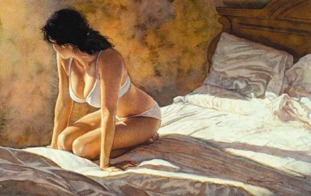 КАРТИНА ХУДОЖНИКА СТИВА ХЭНКСА / STEVE HANKS / УТРЕННИЕ ЛУЧИ СОЛНЦА 