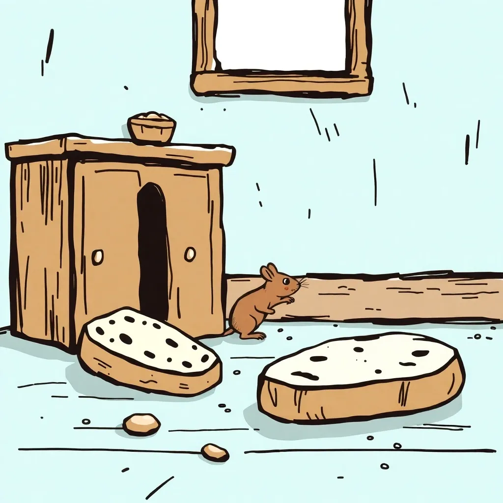 Так ИИ представляет мышку с корочкой хлеба