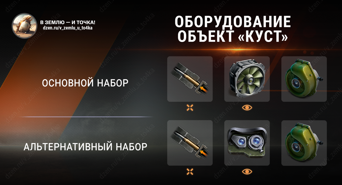 Оборудование для Объект «Куст» (World of Tanks)