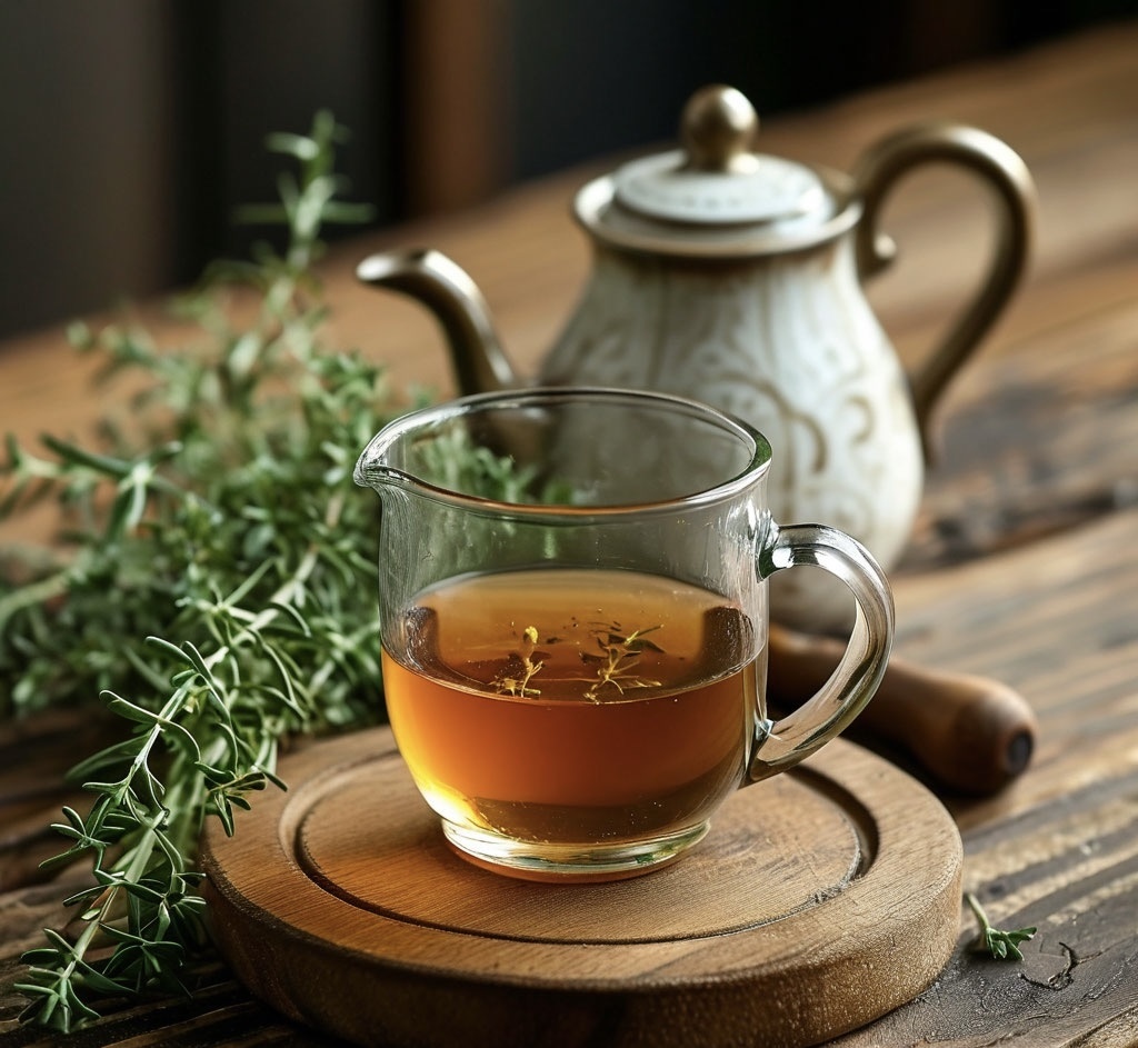 Заварите чабрец, мяту или чай каркаде (холодный настой!)