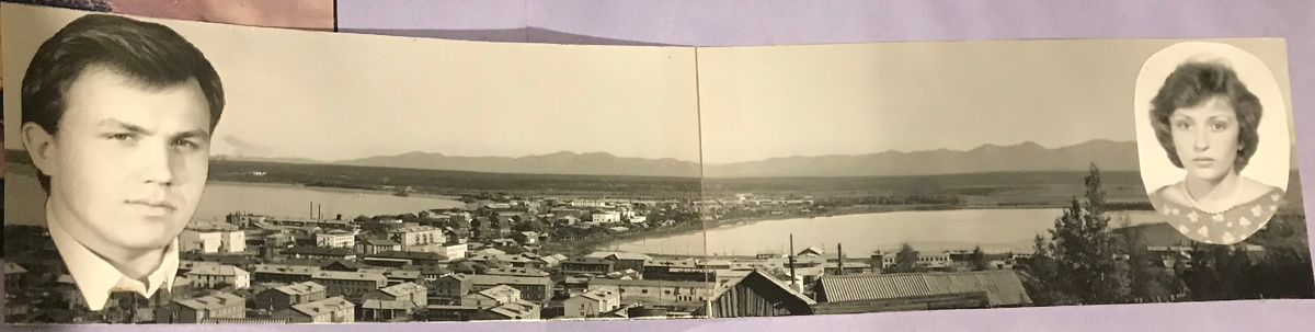 фото автора. мы на фоне поселка Сангар.