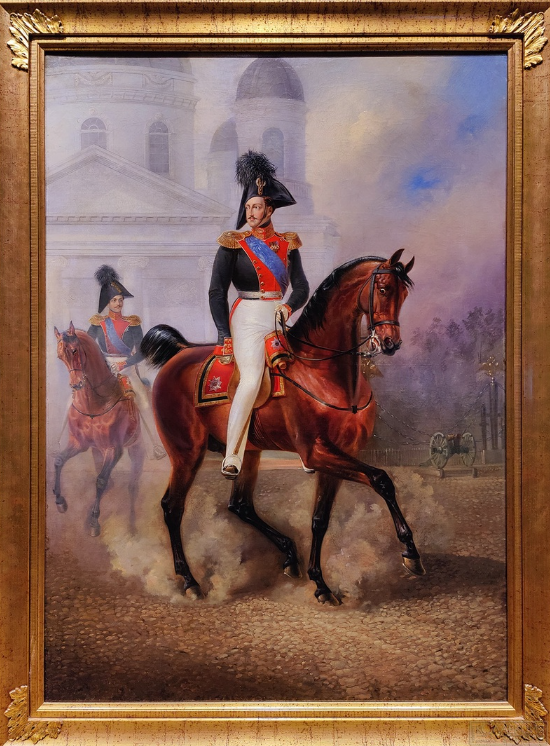 Швабе А.П. Потрет императора Николая I и цесаревича Александра Николаевича. Около 1843. Из офицерского собрания лейб-гвардии Преображенского полка.