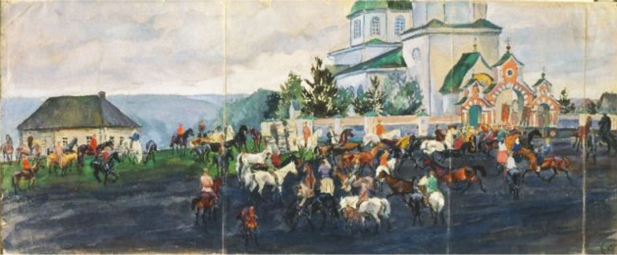 А.А.Пластов. День Флора и Лавра. 1915—1920. Тверская областная картинная галерея.