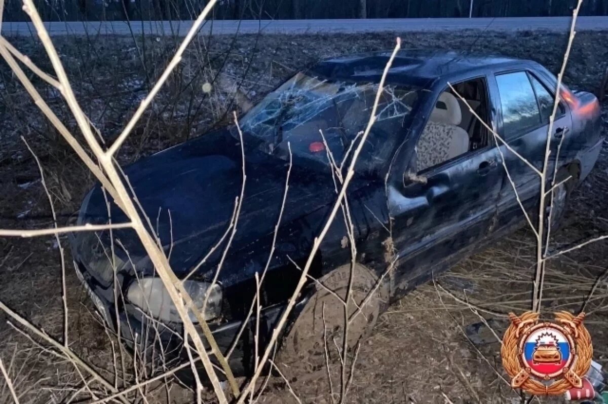    В Тверской области водитель без прав на Chery съехал в кювет