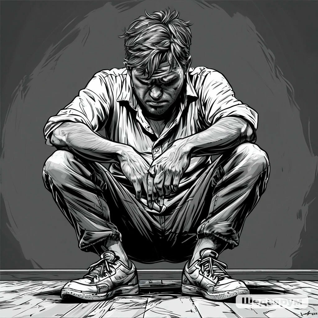 "Физическая усталость"- картина создана мной в Шедевруме