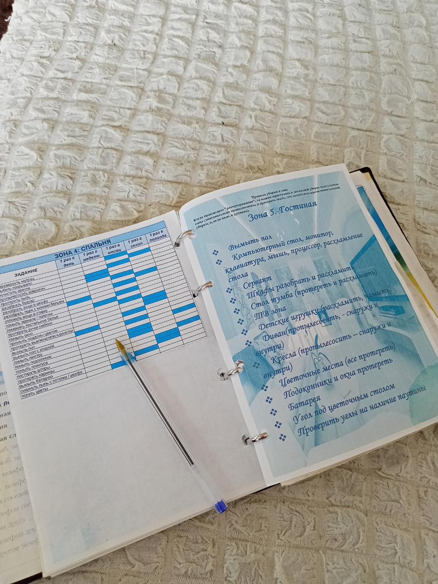 Мой контрольный журнал- тоже из системы Флай леди. Очень выручает.