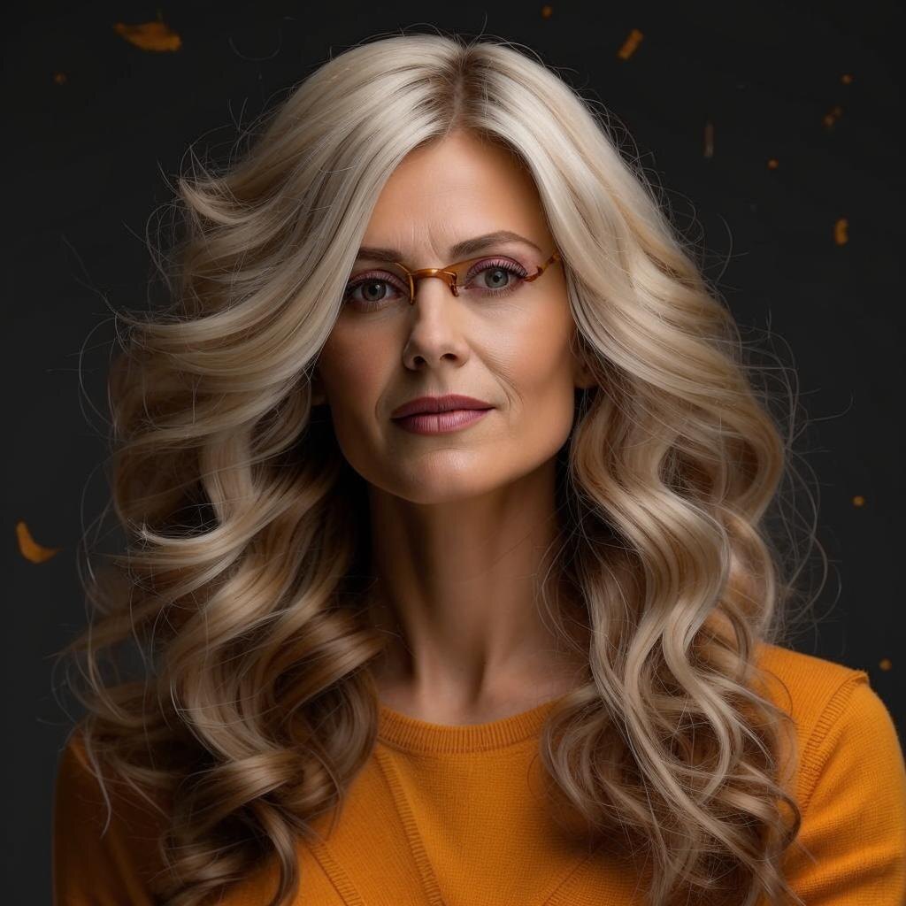 Пример женщины зимнего цветового типа 50+ с модной стрижкой и укладкой