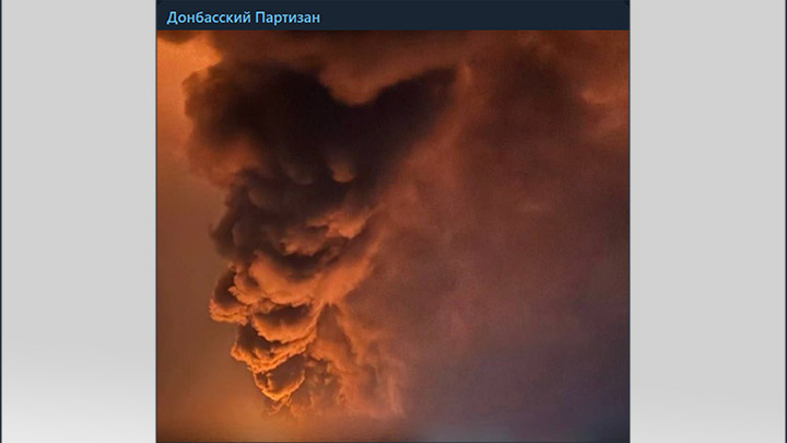    Россия поразила вражеский нефтяной объект//Скриншот страницы ТГ-канала "Донбасский Партизан"