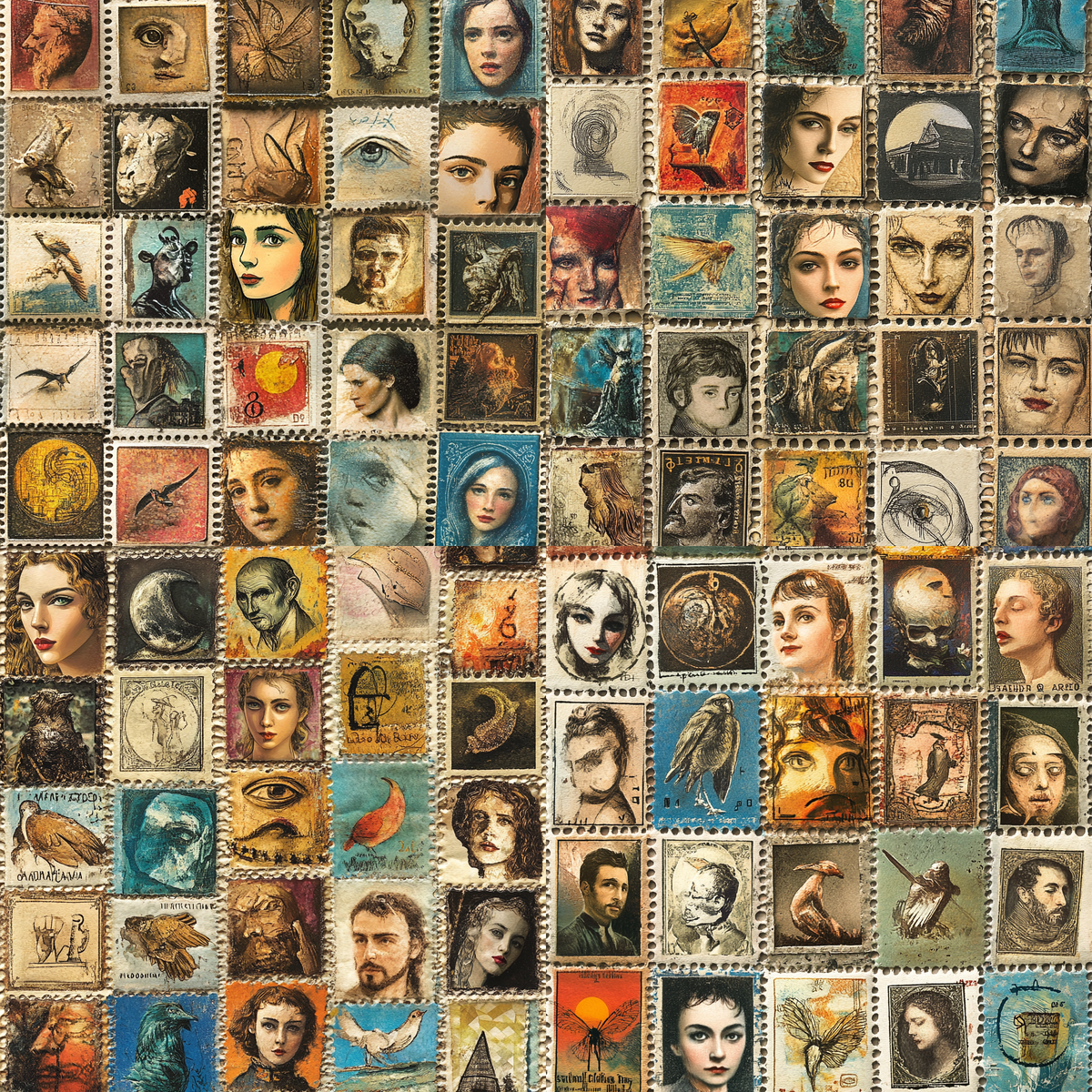 Почтовые марки искусство Босха