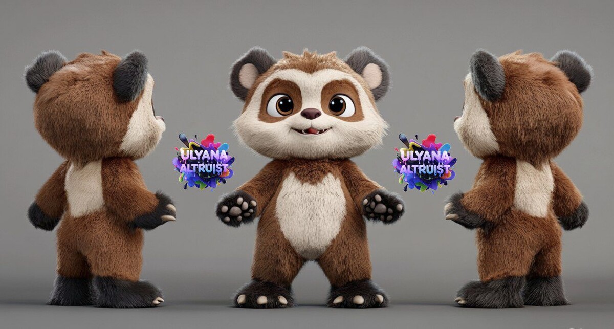 Персонаж для мультфильма плюшевого мира в стиле 3D Pixar