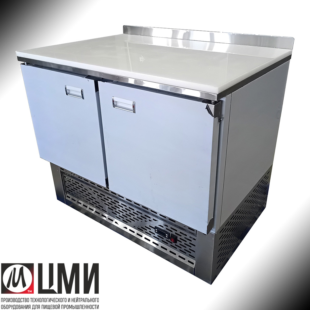 Стол холодильный полипропилен с бортом 2 двери СХПпП-2Д-100/70