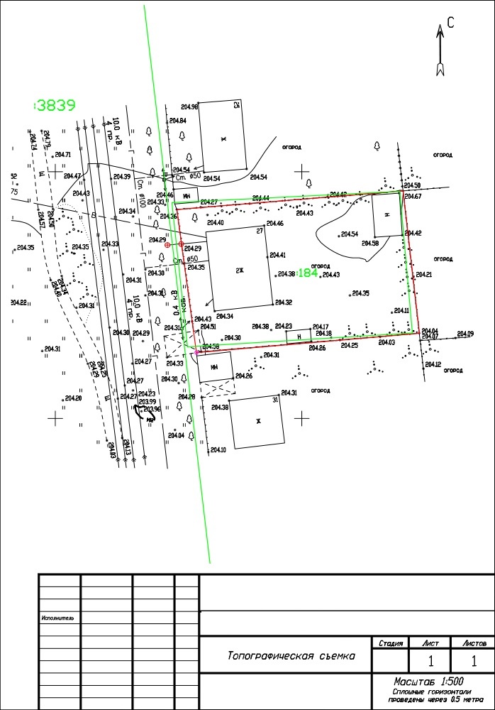 Топографический план участка