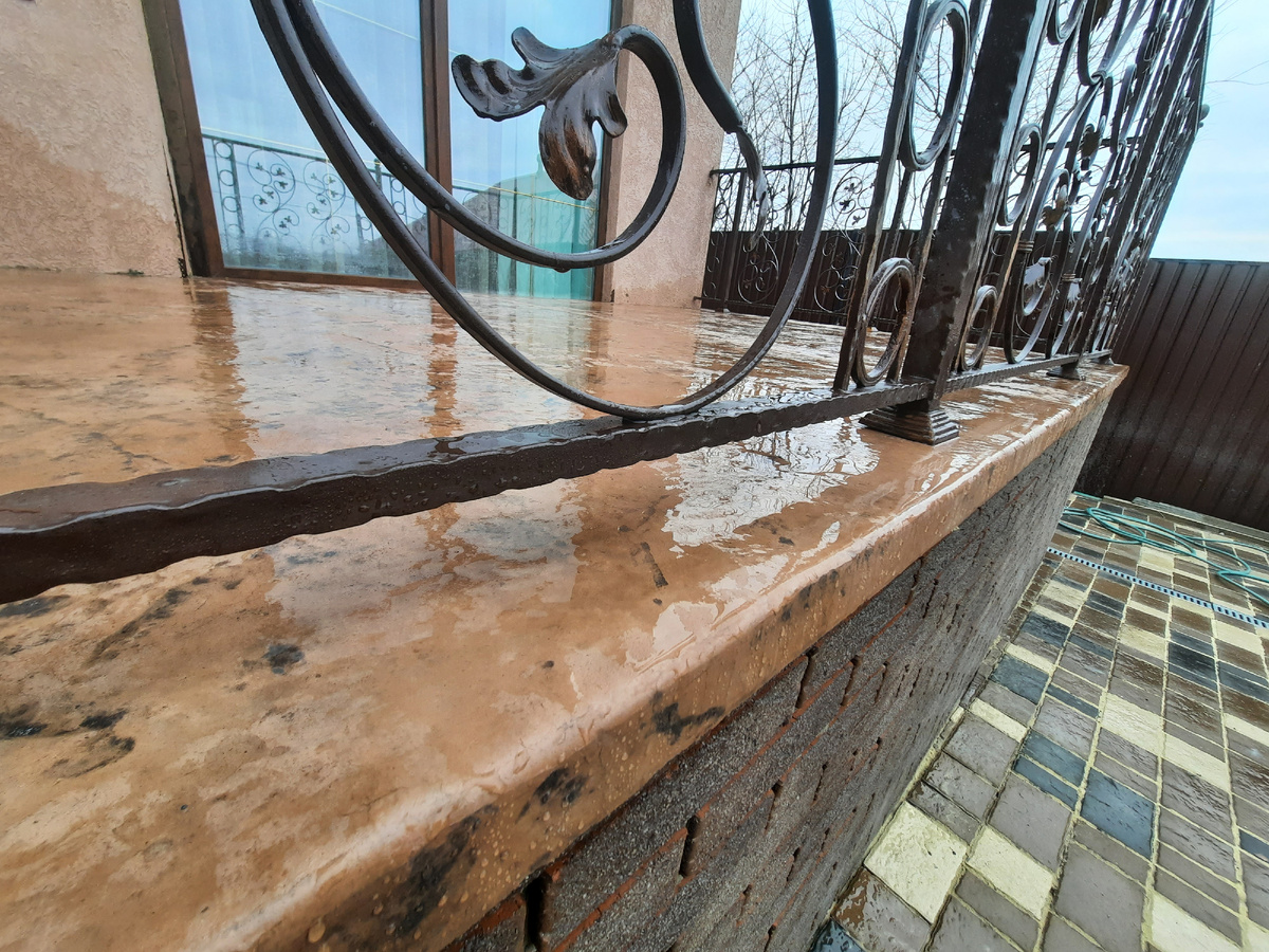 печатный бетон, штамп: старый гранит