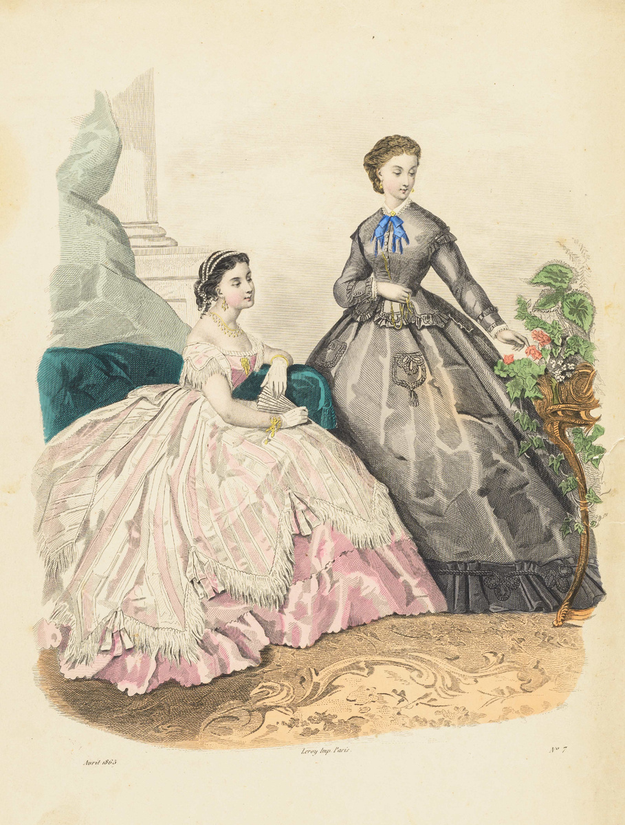 Лист из журнала «Модный магазин» (?), 1865 г.