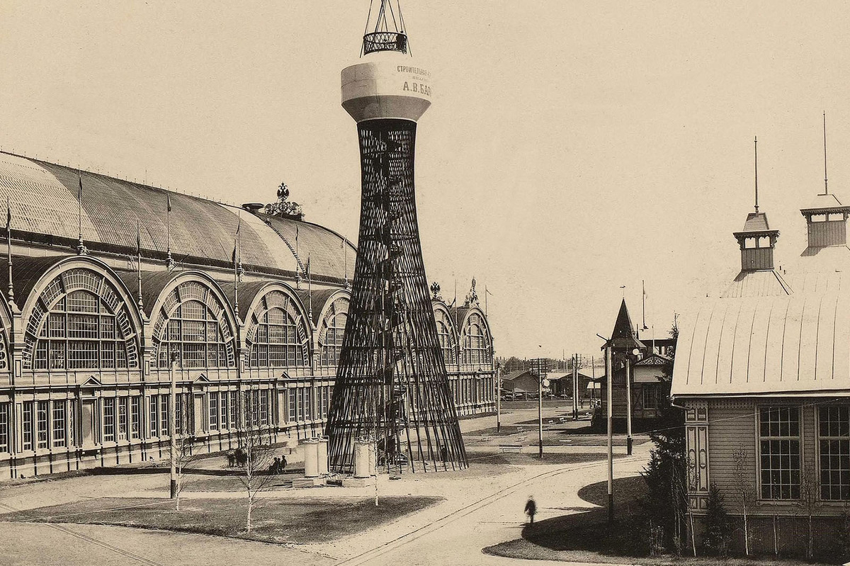 Первая башня Шухова на выставке в Нижнем Новгороде. 1896 г. Фото: pastvu.com