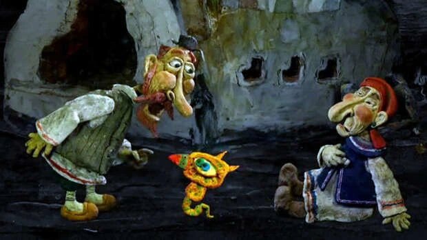 Кадр из мультфильма "Гора самоцветов". Эпизод о мордовском персонаже Куйгороже, чье имя переводится как Змей-Сова.